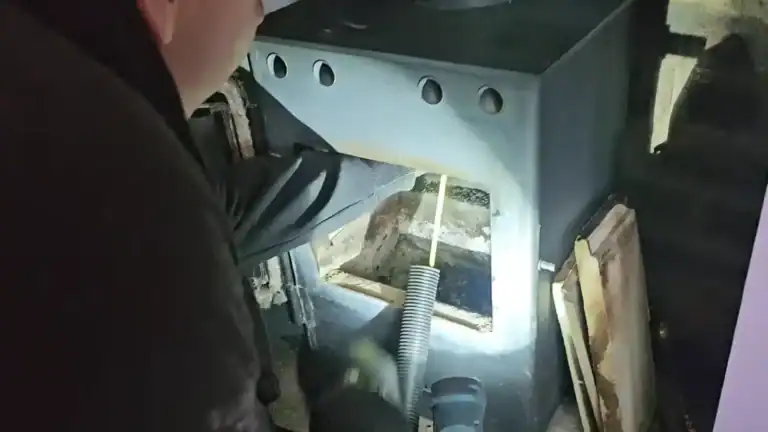 A wood burning stove being checked and serviced in Wirral with Flue Check